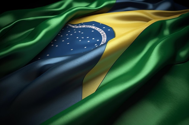 Eine grün-blaue Flagge mit dem Wort Brasilien darauf