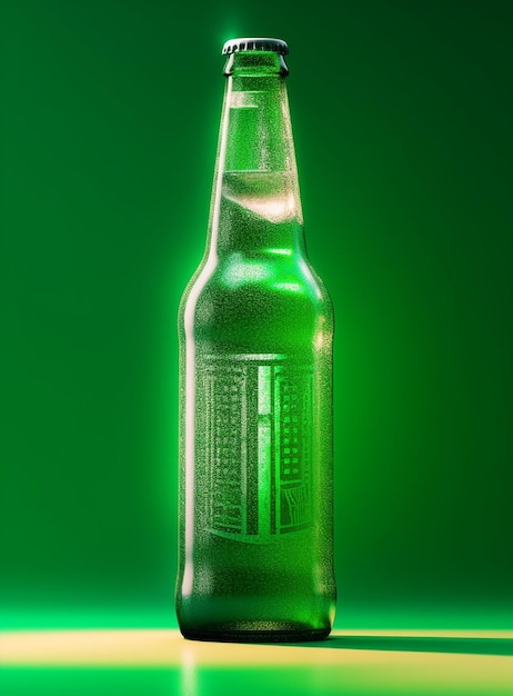 eine grüne Flasche Bier mit der Aufschrift „Budwei“.