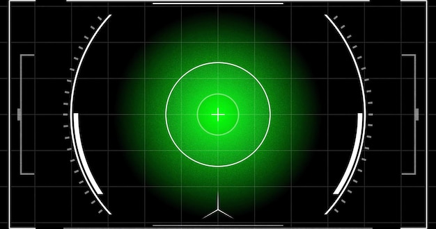 Foto eine grüne kugel eines roboter-augenscanners