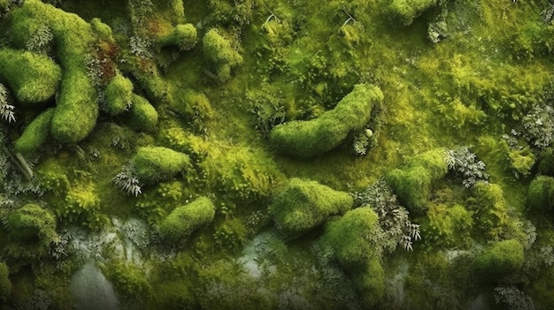 Eine grüne Landschaft mit grünem Hintergrund und dem Wort Wald darauf.