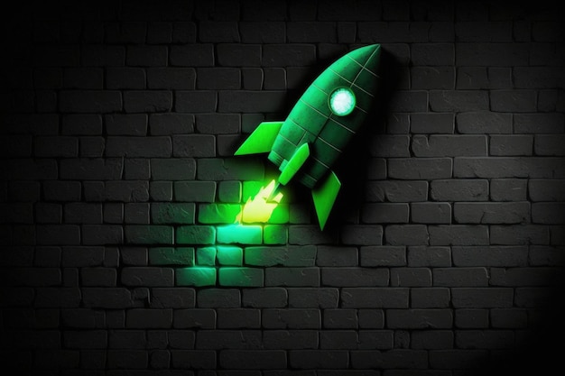 Eine grüne Rakete mit dem Wort Rakete darauf