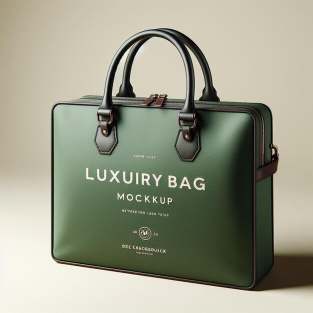 eine grüne Tasche mit den Worten "Luxus-Tasche" darauf