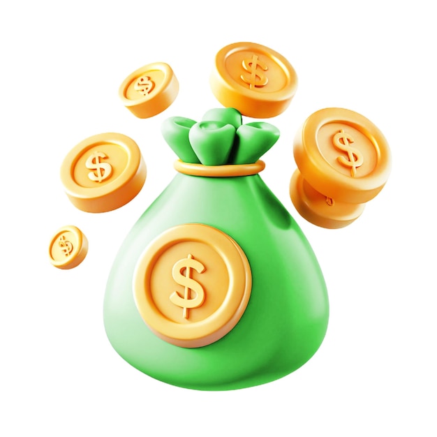 eine grüne Vase mit einem Dollarzeichen, auf der Dollarscheine stehen