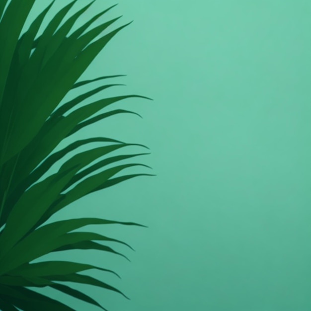 Eine grüne Wand mit einer Pflanze und einem grünen Hintergrund.