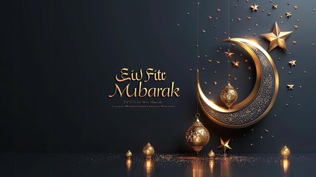 eine Grüße islamische Feier Ramadan und Eid Mubarak Design mit Cresccard für den Monat des Monats