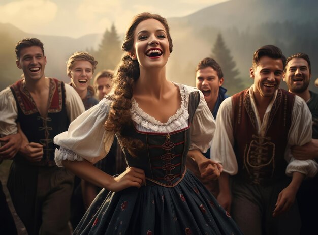 Foto eine gruppe deutscher in nationaltracht