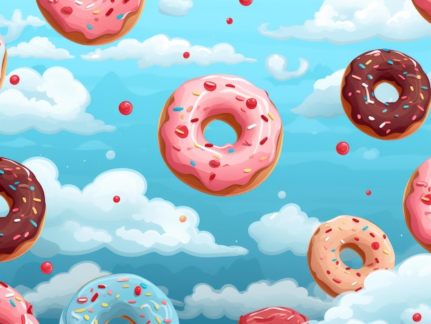 eine Gruppe Donuts am Himmel