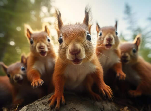 Eine Gruppe Eichhörnchen