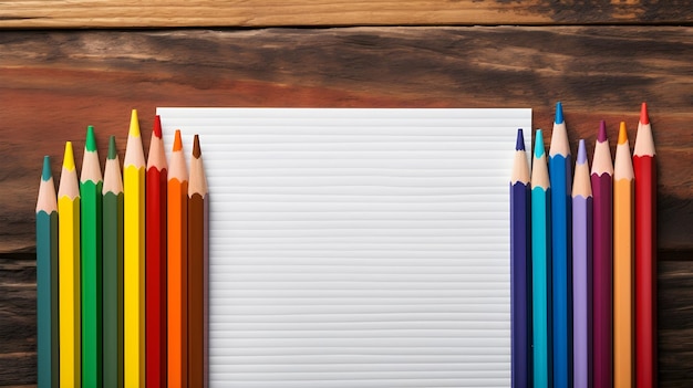 Eine Gruppe farbiger Bleistifte auf einem Stück Papier