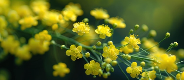 Eine Gruppe gelber Blumen aus der Nähe