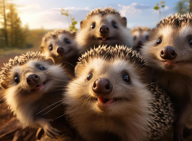 Eine Gruppe Igel