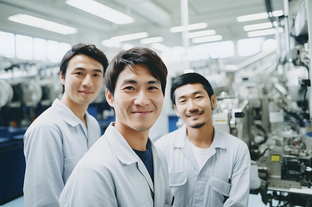 Eine Gruppe männlicher Arbeiter in der Automobilfabrikindustrie