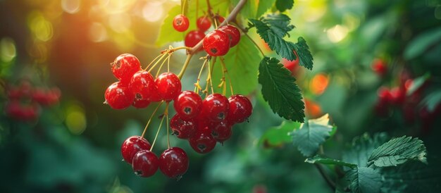 Eine Gruppe roter Beeren hängt am Baum