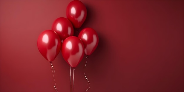 Foto eine gruppe roter luftballons