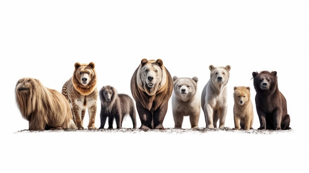 Eine Gruppe von Bären steht auf einer Straße und einer von ihnen schaut in die Kamera.