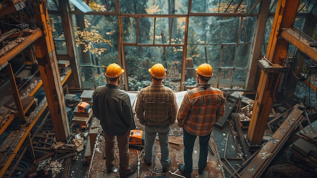 Foto eine gruppe von drei männern, die nebeneinander stehen