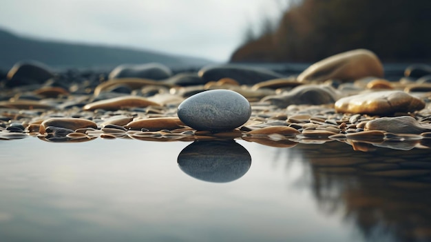 Foto eine gruppe von felsen an einem strand