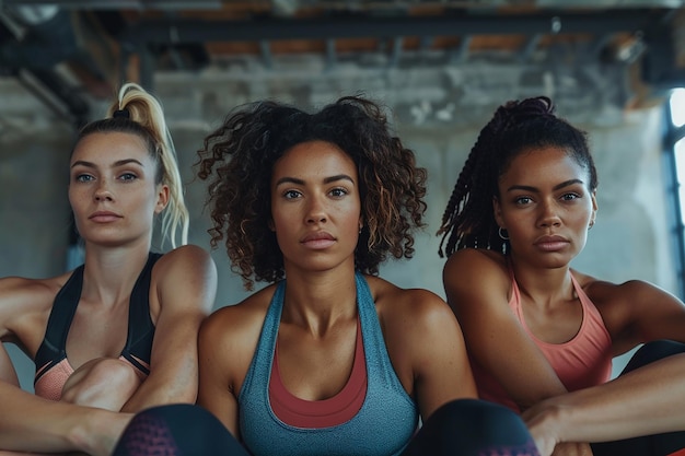 eine Gruppe von Frauen sitzt auf dem Boden vor einer Wand mit den Worten natürlich darauf