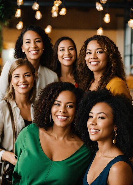 Foto eine gruppe von frauen sitzt um einen tisch herum und eine von ihnen hält eine tasse kaffee