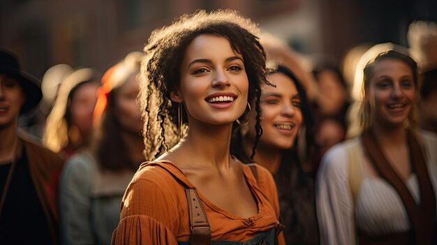 Eine Gruppe von Frauen steht zusammen für ein Foto