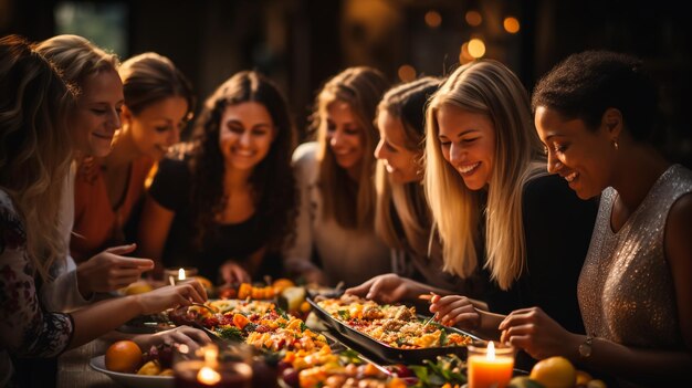 Foto eine gruppe von freunden trinkt zusammen auf einer party