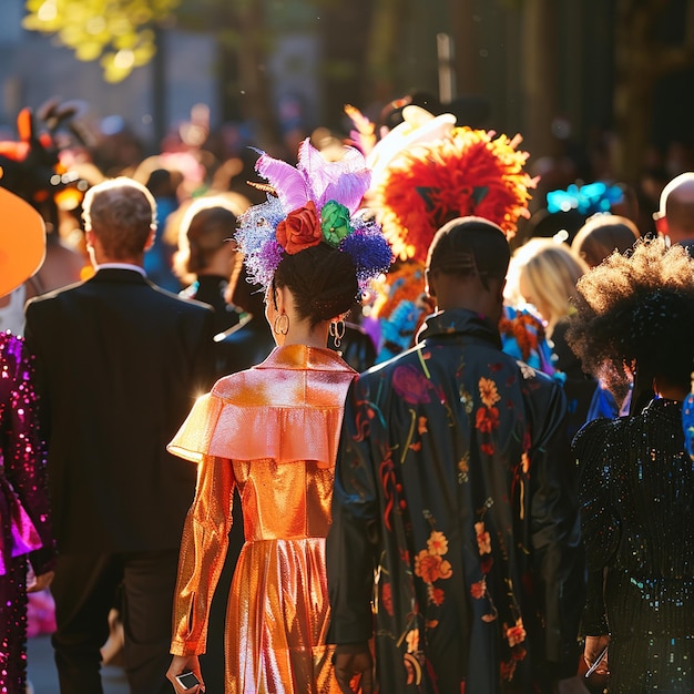 eine Gruppe von Leuten mit Hüten und dem Wort Pom auf ihnen