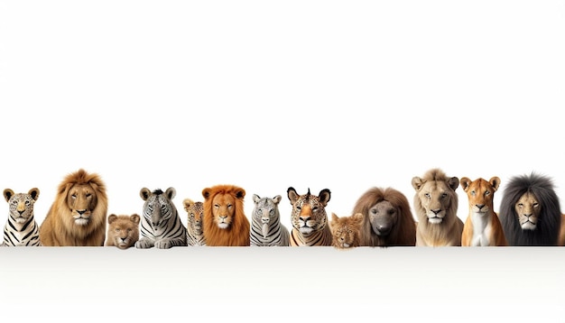 Foto eine gruppe von löwen und löwen stehen zusammen