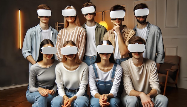 Eine Gruppe von Menschen, die eine VR-Brille tragen