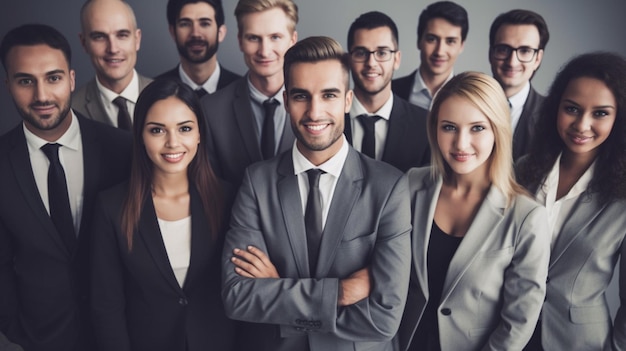 Eine Gruppe von Menschen, die in einer Gruppe stehen