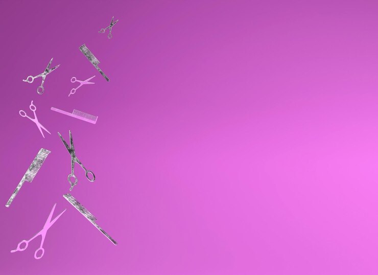 Foto eine gruppe von metallkämmen und scheren, platz zum kopieren, 3d-darstellung.