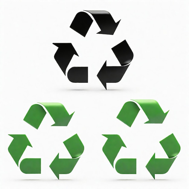 Foto eine gruppe von recycle-schildern, auf denen steht: recycle