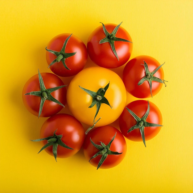 eine Gruppe von Tomaten in einem Kreis angeordnet