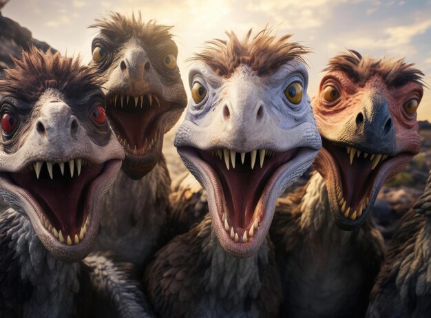 Eine Gruppe von Velociraptoren