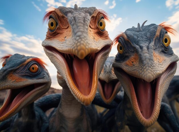 Eine Gruppe von Velociraptoren