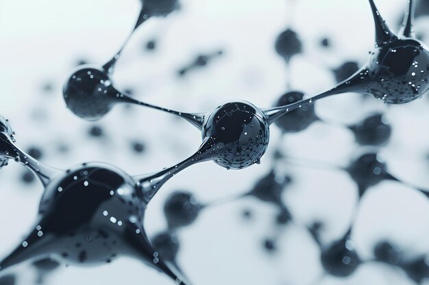 Eine Gruppe von Wassertropfen, die in einem Kreis von Wassertröpfchen auf einem weißen Boden übereinander schwimmen