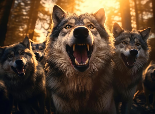 Eine Gruppe von Wölfen