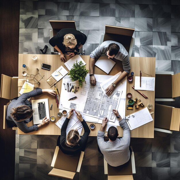 Foto eine gruppenversammlung am arbeitsplatz