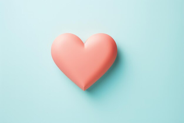 Eine Grußkarte für Valentinstag und Liebesfeiern mit einem pastellfarbenen Herz mit einem zarten weichen Design