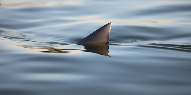 Eine haiflosse im wasser