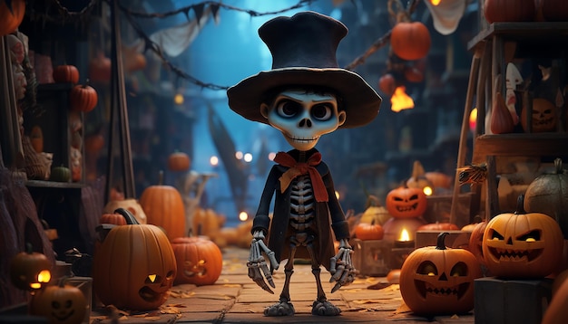 Eine Halloween-Figur als Pixar-Figur Episches Detail Kinematografisch