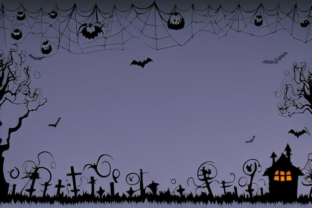 Eine Halloween-Szene mit Fledermäusen und einem Schwarz-Weiß-Foto