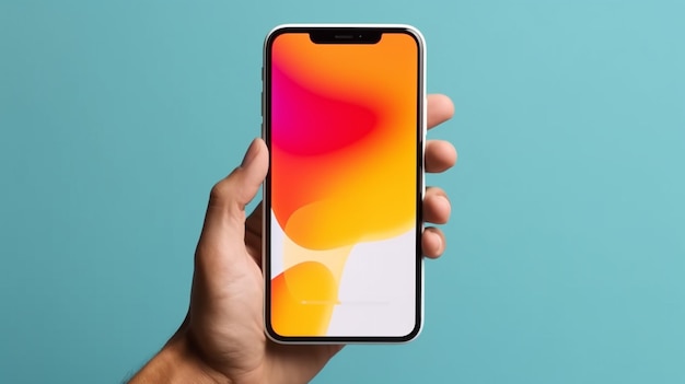 Eine Hand, die ein Telefon hält, auf dem „iPhone X“ steht