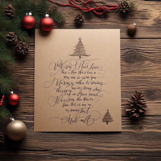 Eine handgeschriebene Weihnachtskarte mit einer herzlichen Botschaft