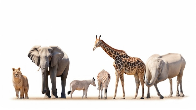 eine Herde von Elefanten, Zebras und Elefanten stehen zusammen.