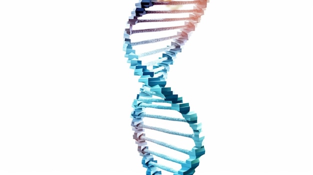 eine hochdetaillierte DNA-Helix auf einem weißen Hintergrund KI-Generativ
