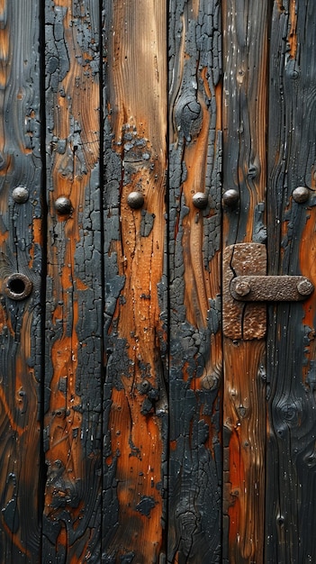 eine Holztür mit einem Schlüsselloch, in dem ein Schlüssel steckt