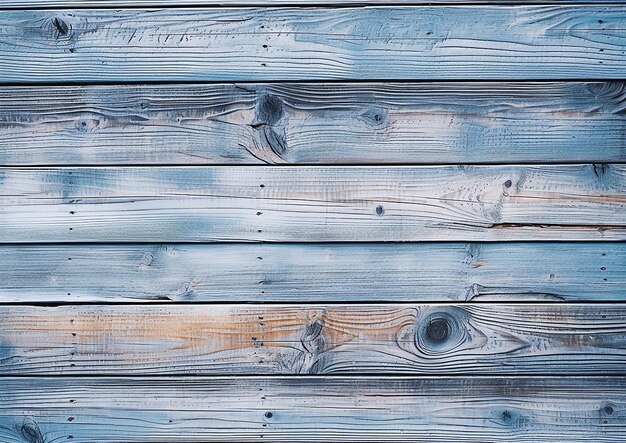 Eine Holzwand mit blauer Farbe, die in verschiedenen Farben gestrichen wurde.