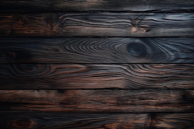 Eine Holzwand mit dunkelbraunem Hintergrund und dunkelbraunem Holzhintergrund.