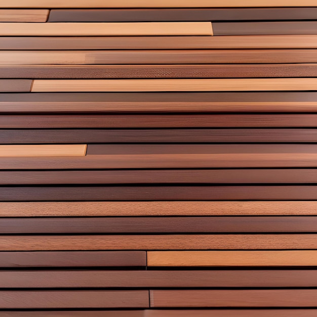 Eine Holzwand mit verschiedenfarbigen Holzplatten.