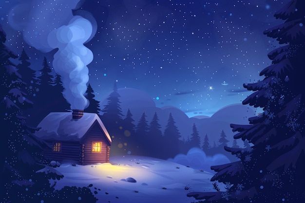 eine Hütte im Schnee